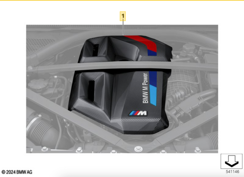 Laden Sie das Bild in Galerie -Viewer, BMW M Performance Carbon Motorabdeckung / Engine Cover für BMW M3 G80/G81 & M4 G82/G83 S58 Motor - 11145B311A3