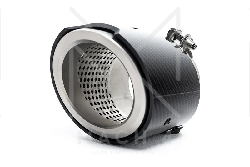 Laden Sie das Bild in Galerie -Viewer, BMW M Performance Blende Endrohre Abgasanlage / Tip Set Carbon/Titan für BMW M5 G90/G99 - 18305B35D87