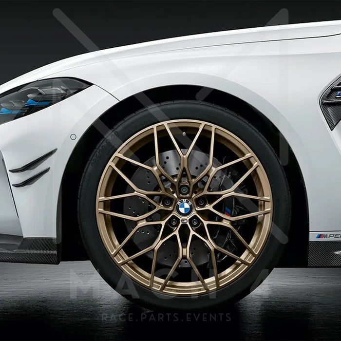 Laden Sie das Bild in Galerie -Viewer, BMW M Performance 1000M Kreuzspeiche Felge gold/bronze matt in 20/21 Zoll für BMW M3 / M4 G80/G81/G82/G83 - 36108746992/36108746991