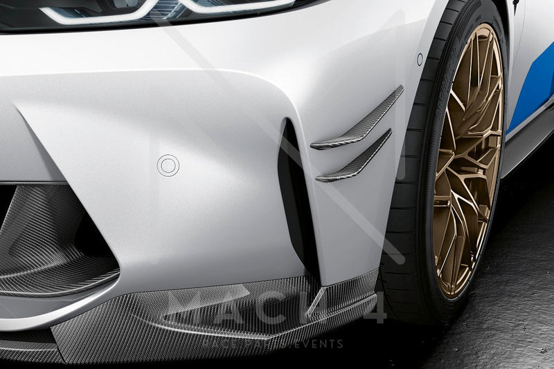 Laden Sie das Bild in Galerie -Viewer, BMW M Performance Carbon Front Flaps / Aero Flick Carbon Set für BMW M3 G80/G81 / M4 G82/G83 - 51115A08FE9/51115A08FF9