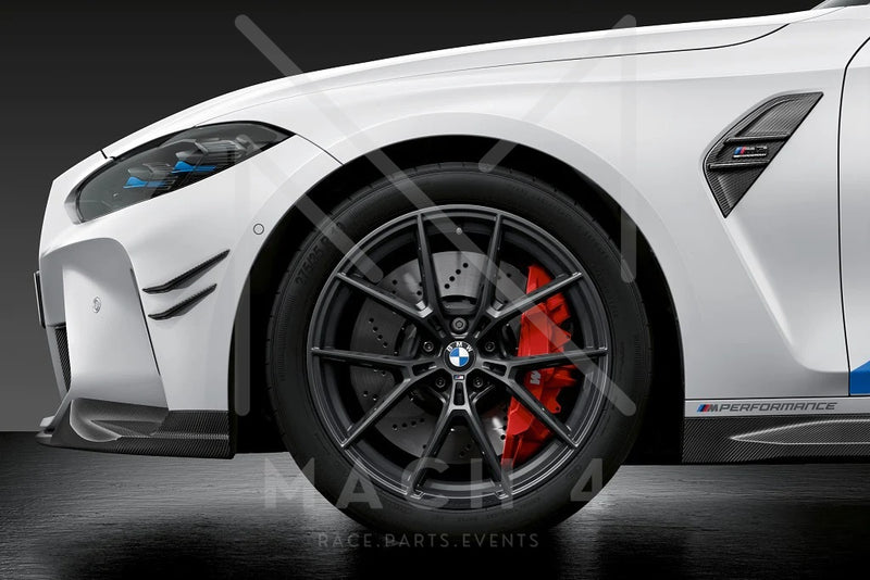 Laden Sie das Bild in Galerie -Viewer, BMW M Performance Carbon Front Flaps / Aero Flick Carbon Set für BMW M3 G80/G81 / M4 G82/G83 - 51115A08FE9/51115A08FF9
