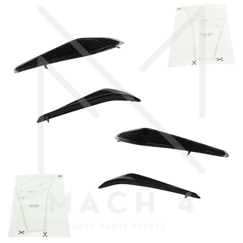 Laden Sie das Bild in Galerie -Viewer, BMW M Performance Carbon Front Flaps / Aero Flick Carbon Set für BMW M3 G80/G81 / M4 G82/G83 - 51115A08FE9/51115A08FF9
