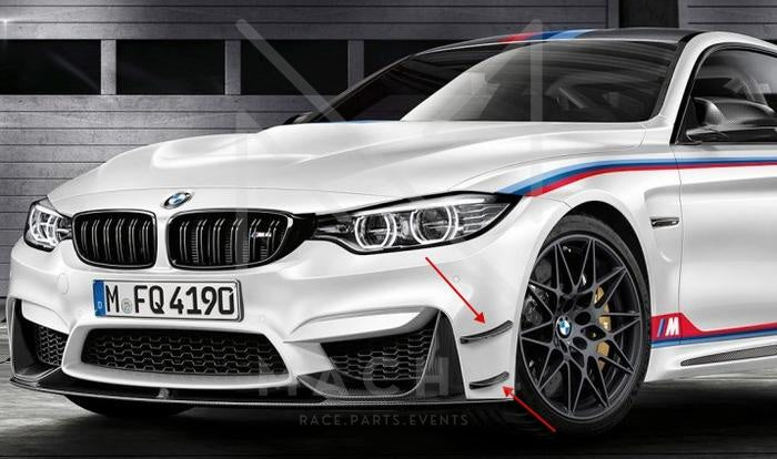 Laden Sie das Bild in Galerie -Viewer, BMW M4 DTM-Edition Frontflaps / Seitenflügel / Flaps Carbon für BMW M3/M4 F80/F82/F83 - 51117993027/51117993028
