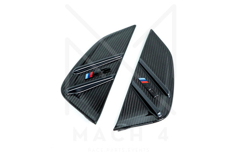 Laden Sie das Bild in Galerie -Viewer, BMW M Performance Kiemen Seitenwand Carbon / Carbon Side Marker Set BMW M3 G80/G81 - 51132469620 / 51132469621
