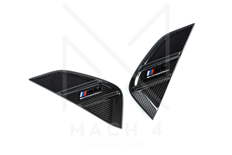 Laden Sie das Bild in Galerie -Viewer, BMW M Performance Kiemen Seitenwand Carbon / Carbon Side Marker Set BMW M4 G82/G83 - 51132469622 / 51132469623
