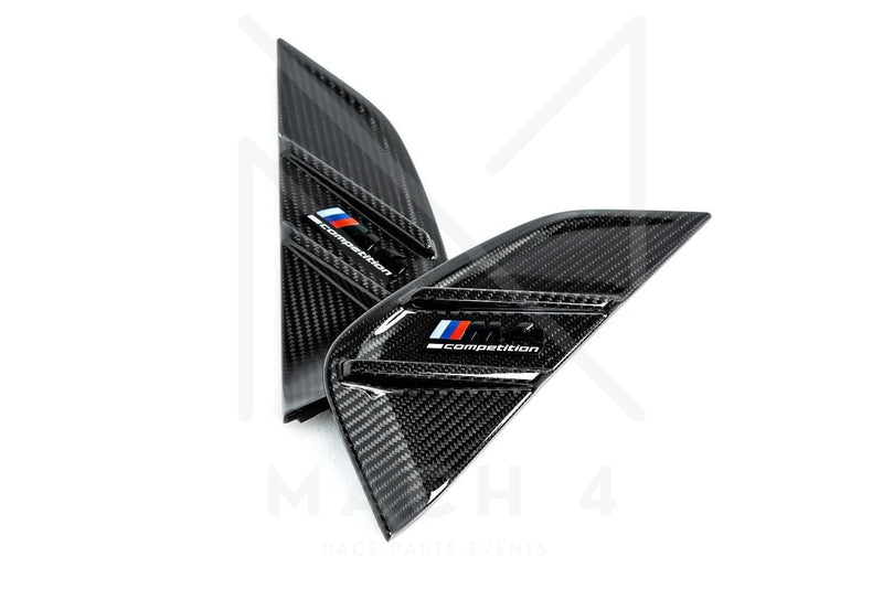 Laden Sie das Bild in Galerie -Viewer, BMW M Performance Kiemen Seitenwand Carbon / Carbon Side Marker Set BMW M4 G82/G83 - 51132469622 / 51132469623
