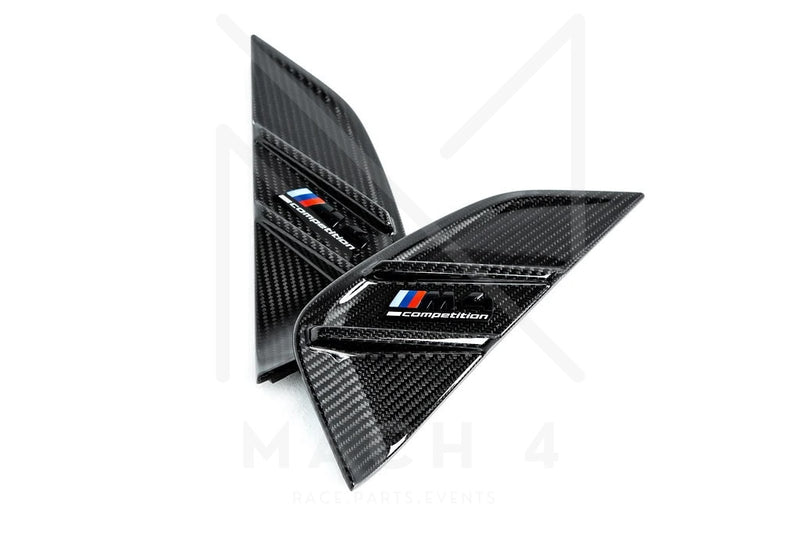 Laden Sie das Bild in Galerie -Viewer, BMW M Performance Kiemen Seitenwand Carbon / Carbon Side Marker Set BMW M4 G82/G83 - 51132469622 / 51132469623