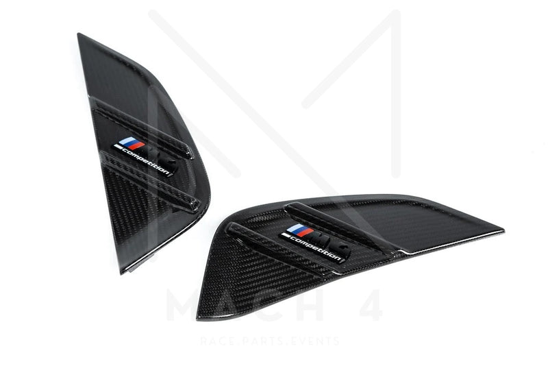 Laden Sie das Bild in Galerie -Viewer, BMW M Performance Kiemen Seitenwand Carbon / Carbon Side Marker Set BMW M4 G82/G83 - 51132469622 / 51132469623
