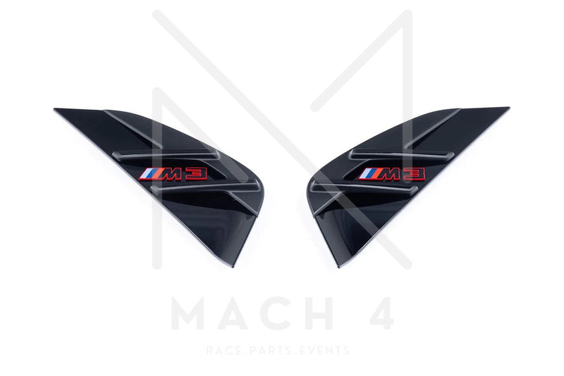 Laden Sie das Bild in Galerie -Viewer, BMW Original M3 CS G80 Seiten Kiemen M3 rot / Air Breather Badge M3 red/black für BMW M3 G80/G81 - 51137887321/51137887322