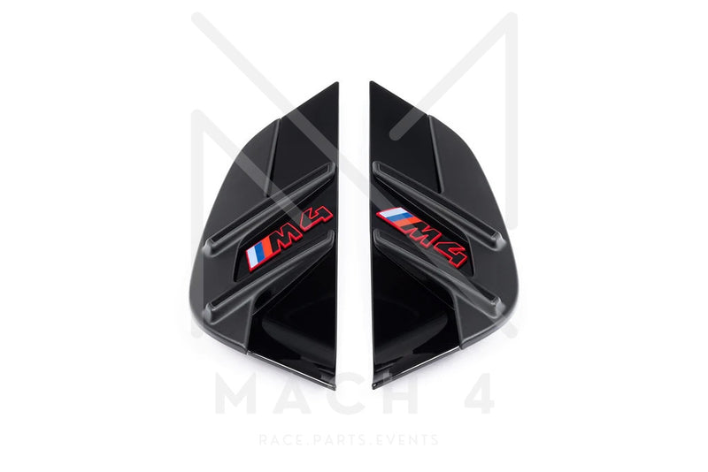 Laden Sie das Bild in Galerie -Viewer, BMW Original M4 CSL G82 Seitenkiemen M4 rot / Air Breather Badge M4 black/red für BMW M4 G82/G83 - 51138086131/51138086132