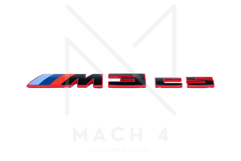 Laden Sie das Bild in Galerie -Viewer, BMW M M3 CS G80 Badge Emblem Heckdeckel/Trunk schwarz/rot für BMW M3 G80/G81 - 51147887319