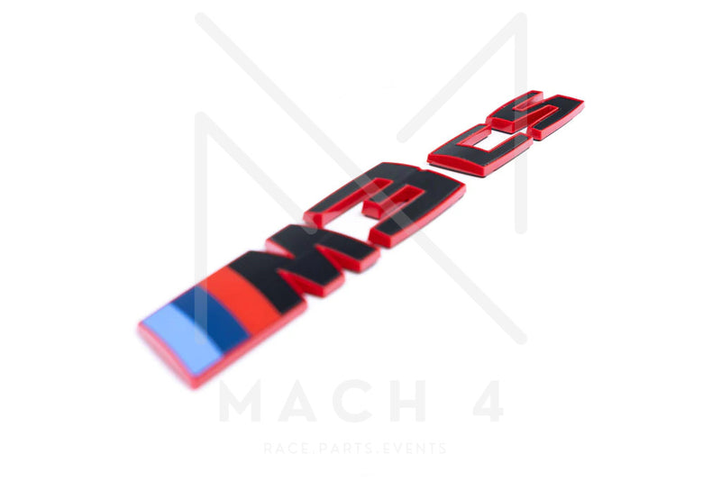 Laden Sie das Bild in Galerie -Viewer, BMW M M3 CS G80 Badge Emblem Heckdeckel/Trunk schwarz/rot für BMW M3 G80/G81 - 51147887319