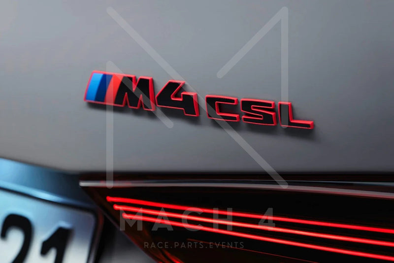 Laden Sie das Bild in Galerie -Viewer, BMW M M4 CSL G82 Badge Emblem Heckdeckel/Trunk schwarz/rot für BMW M4 G82/G83 - 51148086130
