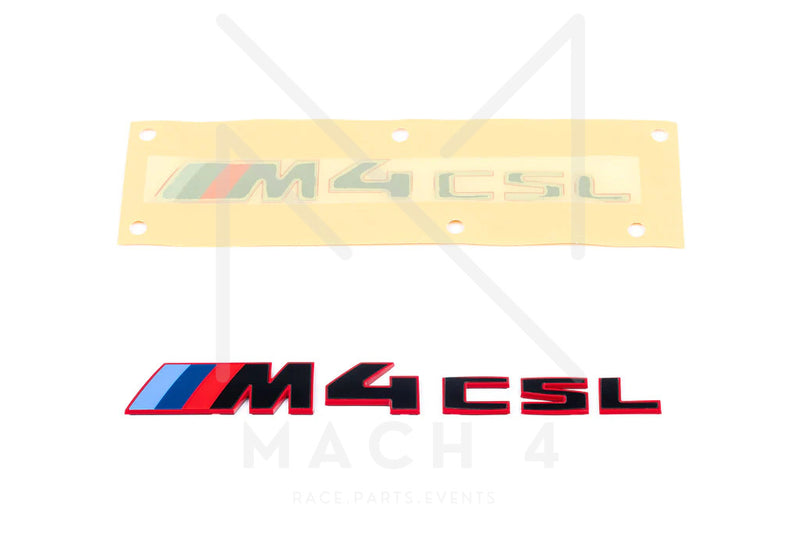 Laden Sie das Bild in Galerie -Viewer, BMW M M4 CSL G82 Badge Emblem Heckdeckel/Trunk schwarz/rot für BMW M4 G82/G83 - 51148086130
