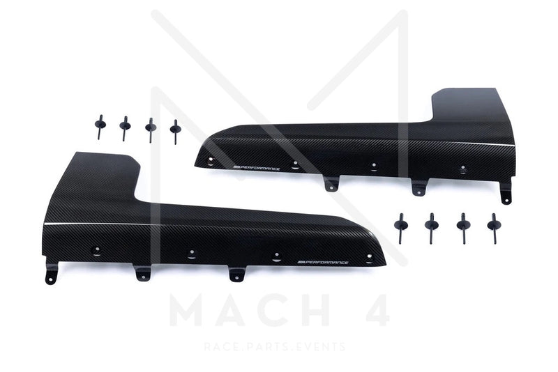 Laden Sie das Bild in Galerie -Viewer, BMW M Performance Schwelleraufsatz Flaps Carbon Seite Set für BMW M2 G87 - 51195A44DE2 / 51195A44DE7