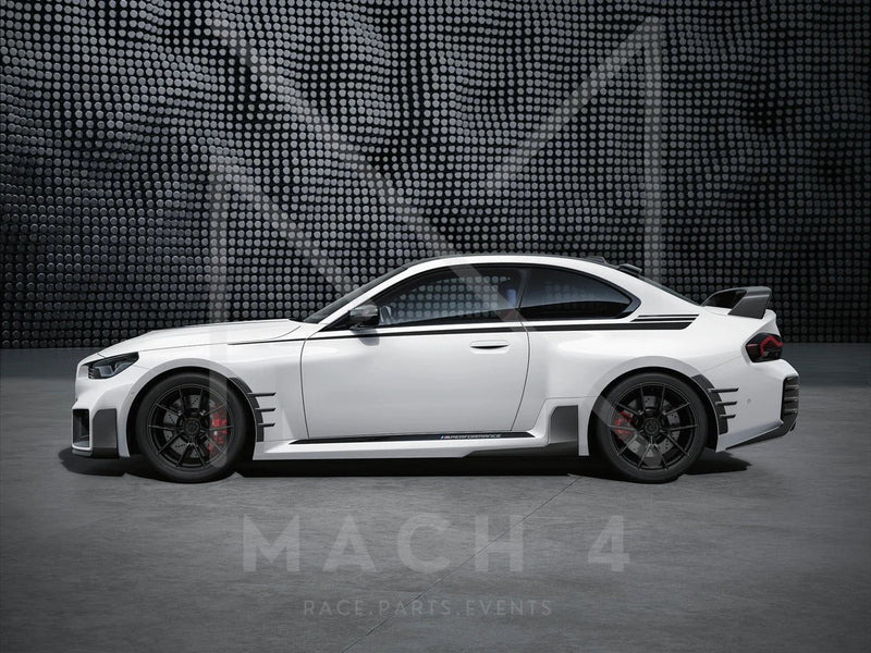 Laden Sie das Bild in Galerie -Viewer, BMW M Performance Schwelleraufsatz Flaps Carbon Seite Set für BMW M2 G87 - 51195A44DE2 / 51195A44DE7