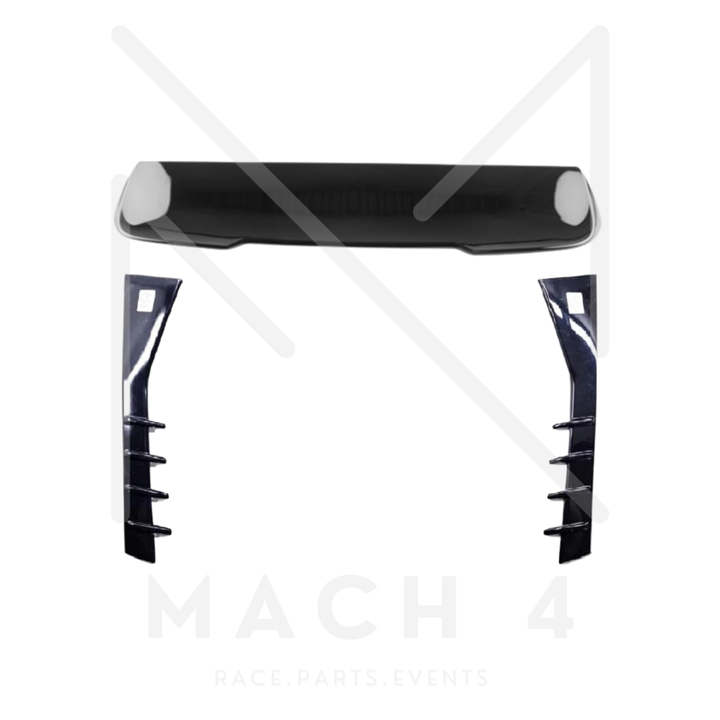 Laden Sie das Bild in Galerie -Viewer, BMW M Performance Heckspoiler + Heckfinnen schwarz glanz / Rear spoiler + Rear fins Set für BMW M3 Touring G81 - 51622473006/51195A56BD5