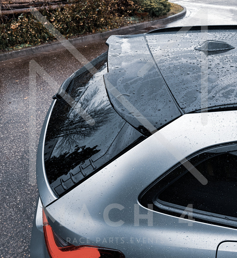 Laden Sie das Bild in Galerie -Viewer, BMW M Performance Heckspoiler + Heckfinnen schwarz glanz / Rear spoiler + Rear fins Set für BMW M3 Touring G81 - 51622473006/51195A56BD5
