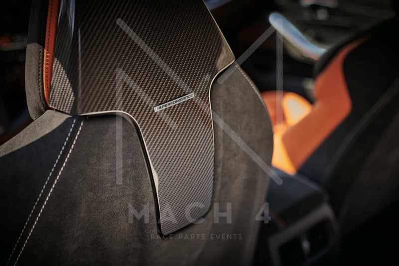 Laden Sie das Bild in Galerie -Viewer, BMW M Performance Rückwand Alcantara/Carbon Sportsitze Set für BMW i4 G26 - 52105A40302 / 52105A40304