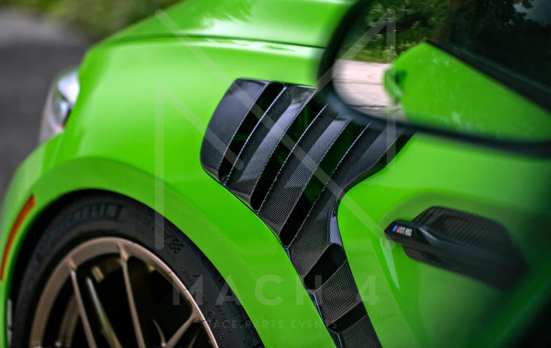 Laden Sie das Bild in Galerie -Viewer, Alpha-N Carbon Kotflügel mit Lüftungsöffnungen Set / Carbon Vented Front Fender Set für BMW M2 F87 / M2 Competition F87 / M2 CS F87 - AN-0521