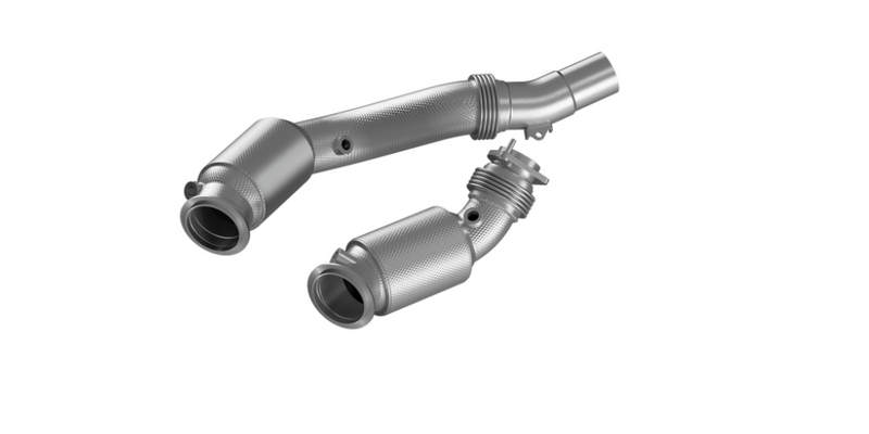 Laden Sie das Bild in Galerie -Viewer, HJS ECE Downpipes mit 200 Zellen Kats für BMW M3 Competition F80 / BMW M4 Competition F82 / F83 S55 - mit Zulassung - 90812040