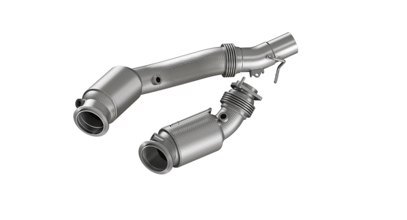 Laden Sie das Bild in Galerie -Viewer, HJS ECE Downpipes mit 200 Zellen Kats für BMW M4 Competition F82 / F83 OPF S55 - mit Zulassung - 90822040