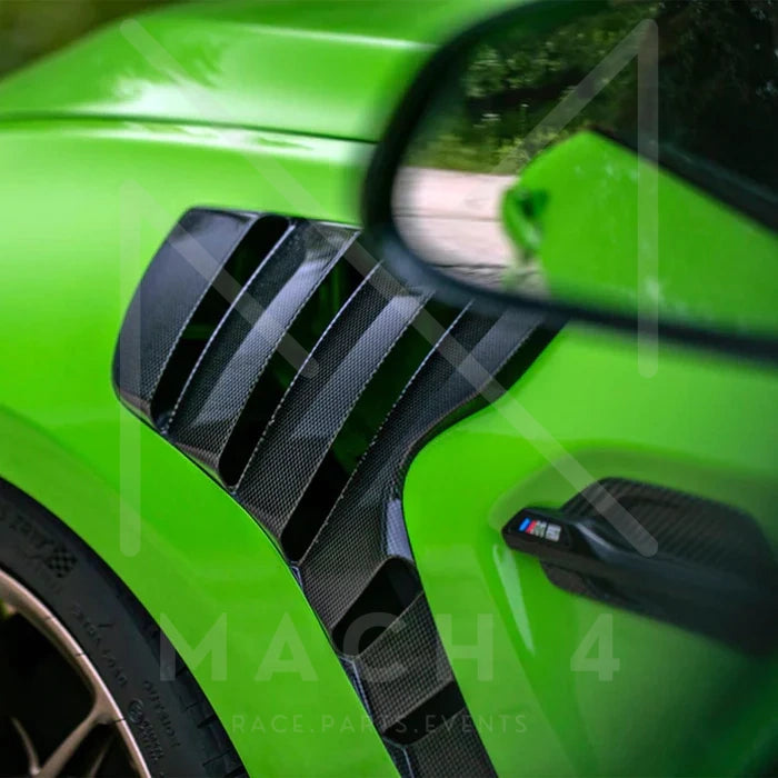 Laden Sie das Bild in Galerie -Viewer, Alpha-N Carbon Kotflügel mit Lüftungsöffnungen Set / Carbon Vented Front Fender Set für BMW M2 F87 / M2 Competition F87 / M2 CS F87 - AN-0521