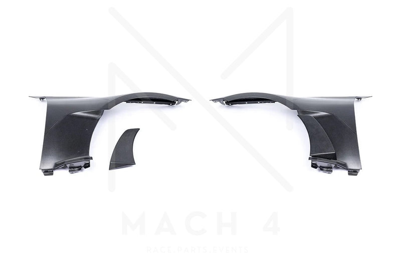 Laden Sie das Bild in Galerie -Viewer, Alpha-N Carbon Kotflügel mit Aero-Blade V2 Set / Carbon Front Fender with Blades V2 Set für BMW M2 G87 - AN-0523