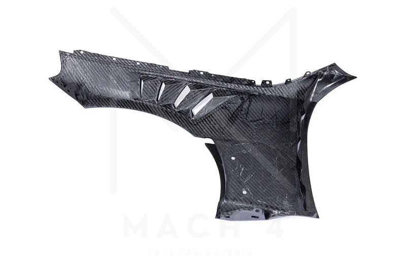 Laden Sie das Bild in Galerie -Viewer, Alpha-N Carbon Kotflügel mit Aero-Blade und Lüftungsöffnungen V4 Set / Carbon Vented Front Fender with Blades V4 Set für BMW M2 G87 - AN-0525