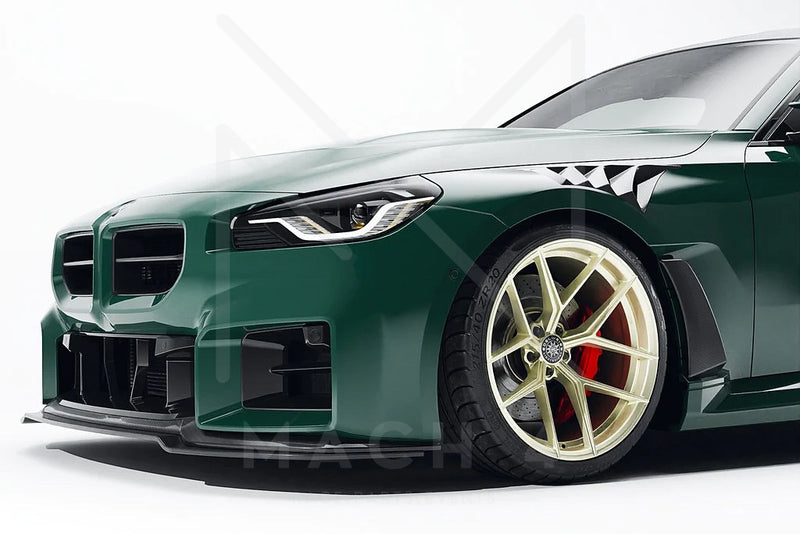 Laden Sie das Bild in Galerie -Viewer, Alpha-N Carbon Kotflügel mit Aero-Blade und Lüftungsöffnungen V4 Set / Carbon Vented Front Fender with Blades V4 Set für BMW M2 G87 - AN-0525