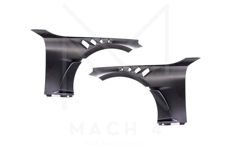 Laden Sie das Bild in Galerie -Viewer, Alpha-N Carbon Kotflügel mit Aero-Blade und Lüftungsöffnungen V4 Set / Carbon Vented Front Fender with Blades V4 Set für BMW M2 G87 - AN-0525