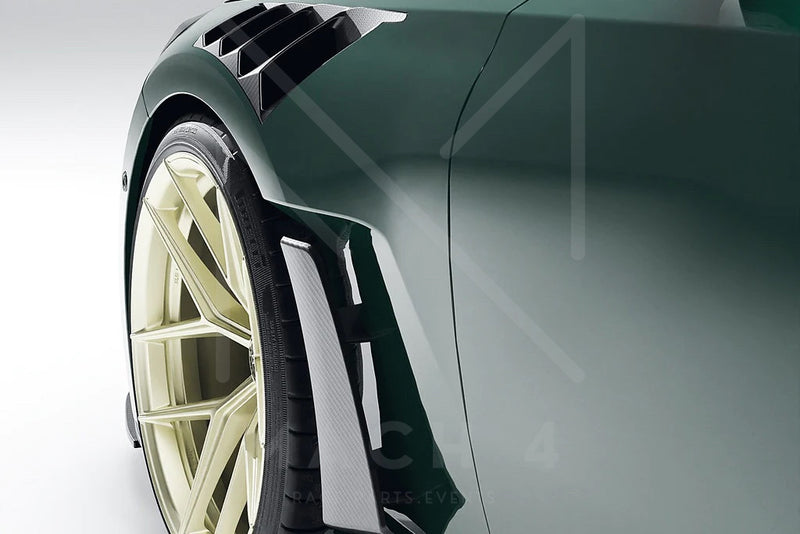 Laden Sie das Bild in Galerie -Viewer, Alpha-N Carbon Kotflügel mit Aero-Blade und Lüftungsöffnungen V4 Set / Carbon Vented Front Fender with Blades V4 Set für BMW M2 G87 - AN-0525