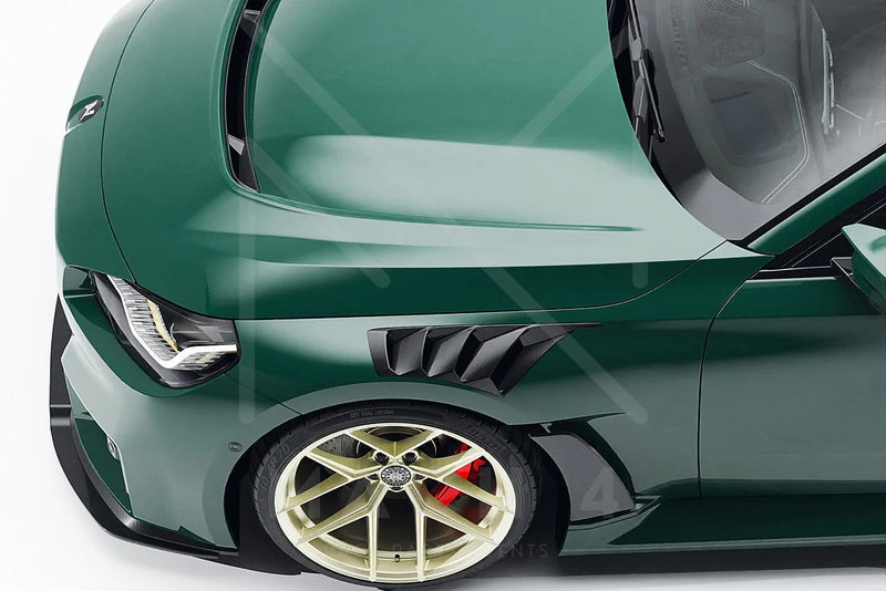 Laden Sie das Bild in Galerie -Viewer, Alpha-N Carbon Kotflügel mit Aero-Blade und Lüftungsöffnungen V4 Set / Carbon Vented Front Fender with Blades V4 Set für BMW M2 G87 - AN-0525