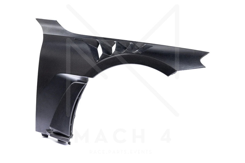 Laden Sie das Bild in Galerie -Viewer, Alpha-N Carbon Kotflügel mit Aero-Blade und Lüftungsöffnungen V4 Set / Carbon Vented Front Fender with Blades V4 Set für BMW M2 G87 - AN-0525