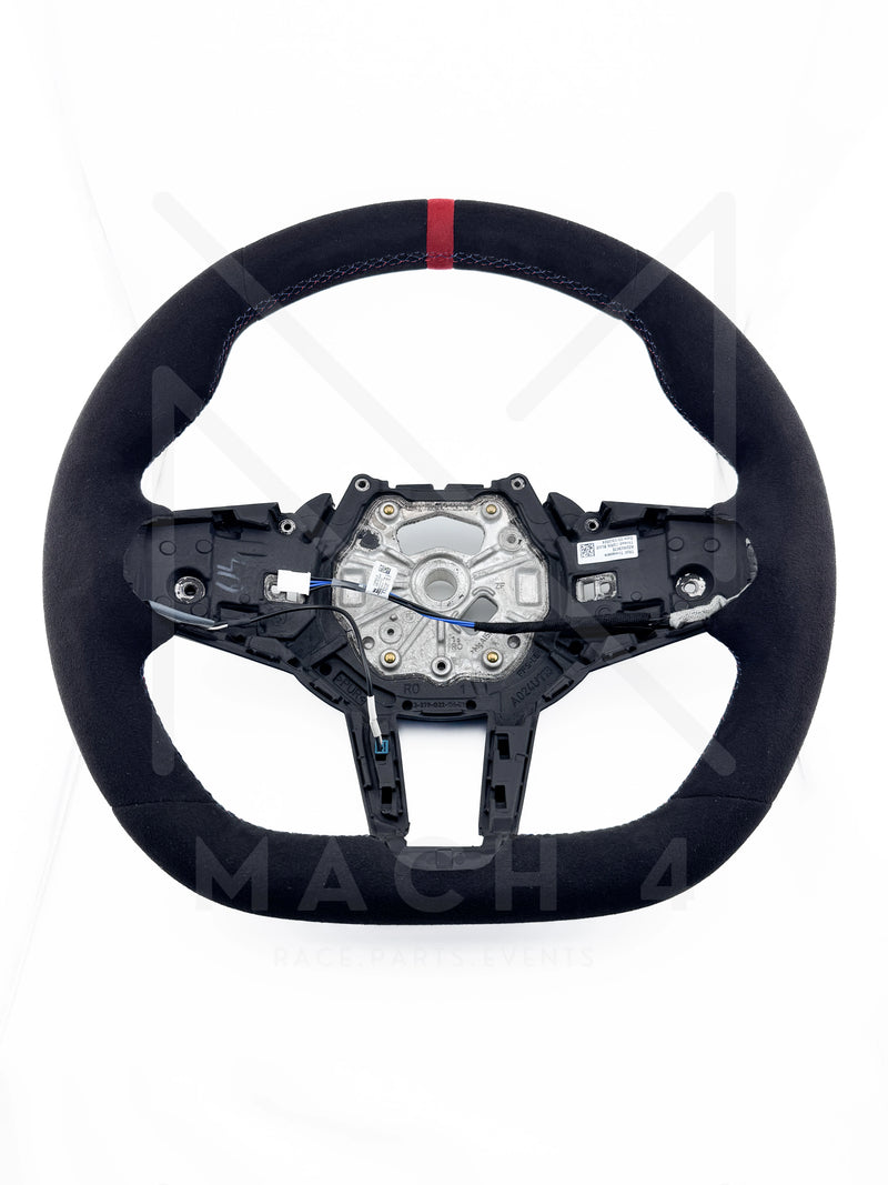Laden Sie das Bild in Galerie -Viewer, BMW Original LCI Lenkrad abgeflacht Alcantara / Glattleder / LCI Steering Wheel flat bottom alcantara / nappa leder für BMW M3 G80/G81 / M4 G82/G83