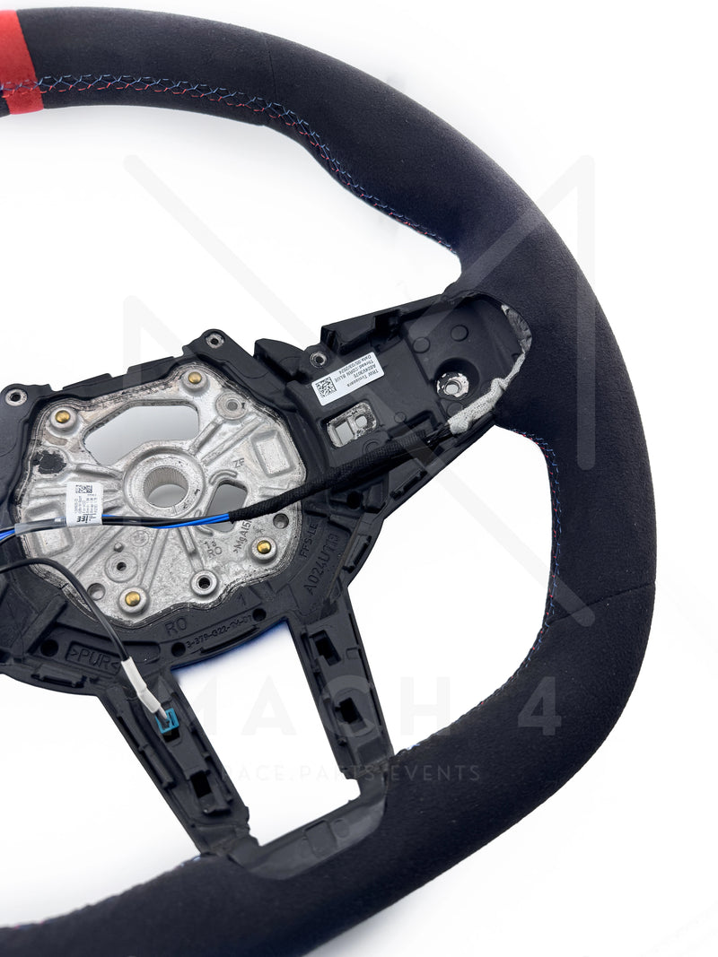 Laden Sie das Bild in Galerie -Viewer, BMW Original LCI Lenkrad abgeflacht Alcantara / Glattleder / LCI Steering Wheel flat bottom alcantara / nappa leder für BMW M3 G80/G81 / M4 G82/G83
