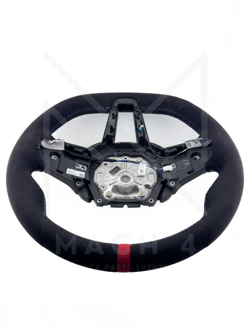 Laden Sie das Bild in Galerie -Viewer, BMW Original LCI Lenkrad abgeflacht Alcantara / Glattleder / LCI Steering Wheel flat bottom alcantara / nappa leder für BMW M3 G80/G81 / M4 G82/G83