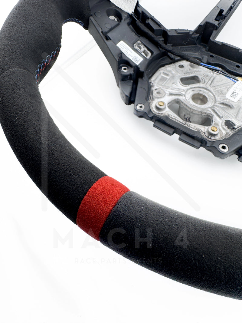 Laden Sie das Bild in Galerie -Viewer, BMW Original LCI Lenkrad abgeflacht Alcantara / Glattleder / LCI Steering Wheel flat bottom alcantara / nappa leder für BMW M3 G80/G81 / M4 G82/G83