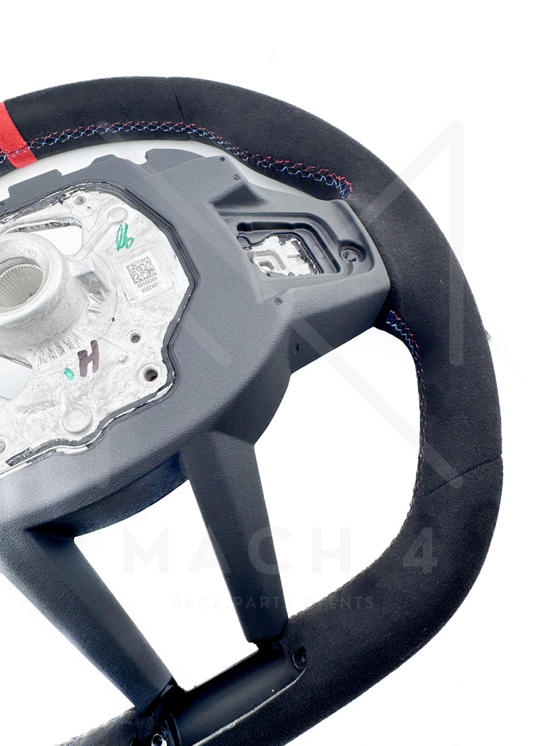 Laden Sie das Bild in Galerie -Viewer, BMW Original LCI Lenkrad abgeflacht Alcantara / Glattleder / LCI Steering Wheel flat bottom alcantara / nappa leder für BMW M3 G80/G81 / M4 G82/G83