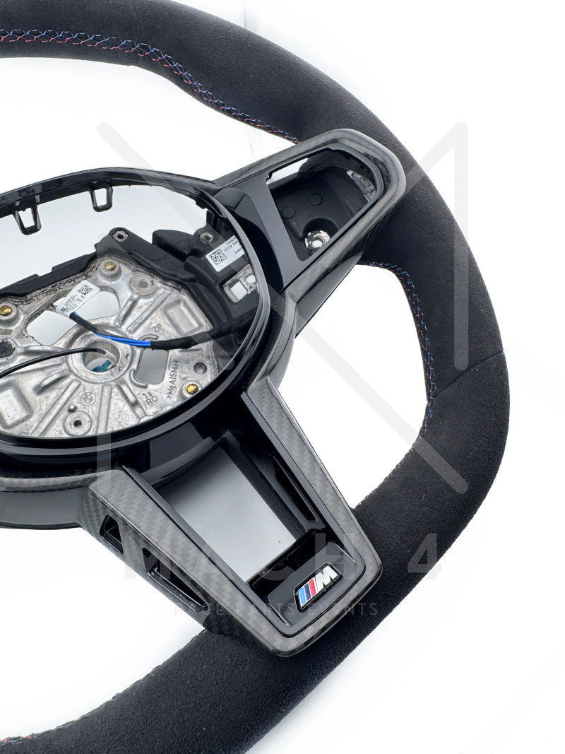 Laden Sie das Bild in Galerie -Viewer, BMW Original LCI Lenkrad abgeflacht Alcantara / Glattleder / LCI Steering Wheel flat bottom alcantara / nappa leder für BMW M3 G80/G81 / M4 G82/G83