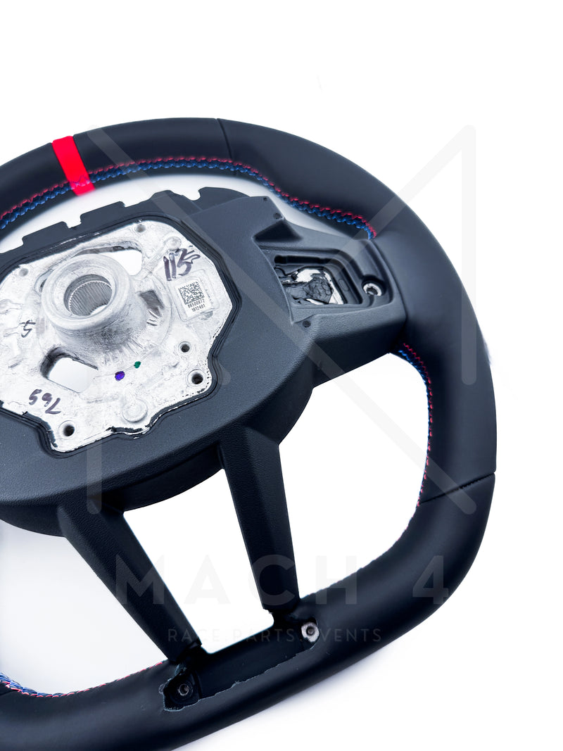 Laden Sie das Bild in Galerie -Viewer, BMW Original LCI Lenkrad abgeflacht Alcantara / Glattleder / LCI Steering Wheel flat bottom alcantara / nappa leder für BMW M3 G80/G81 / M4 G82/G83