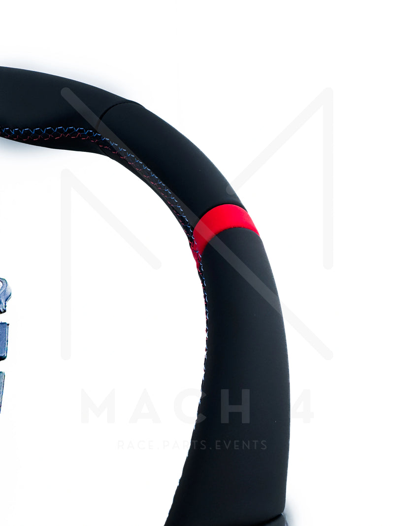 Laden Sie das Bild in Galerie -Viewer, BMW Original LCI Lenkrad abgeflacht Alcantara / Glattleder / LCI Steering Wheel flat bottom alcantara / nappa leder für BMW M3 G80/G81 / M4 G82/G83