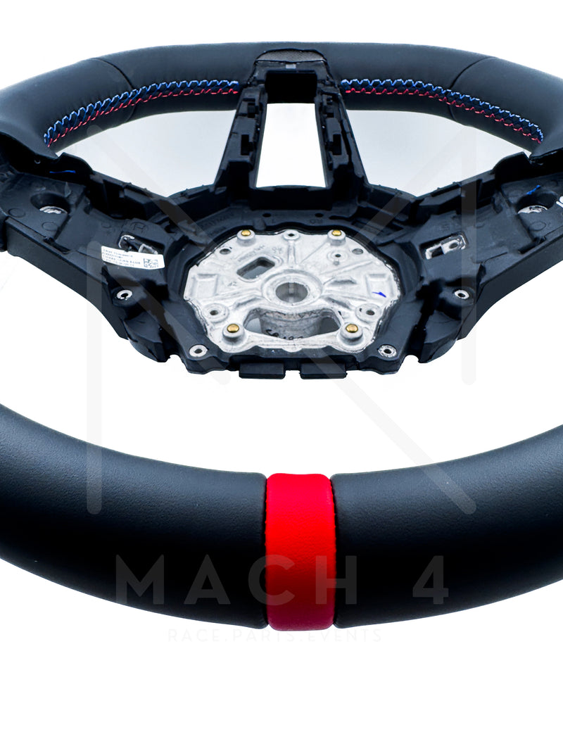Laden Sie das Bild in Galerie -Viewer, BMW Original LCI Lenkrad abgeflacht Alcantara / Glattleder / LCI Steering Wheel flat bottom alcantara / nappa leder für BMW M3 G80/G81 / M4 G82/G83
