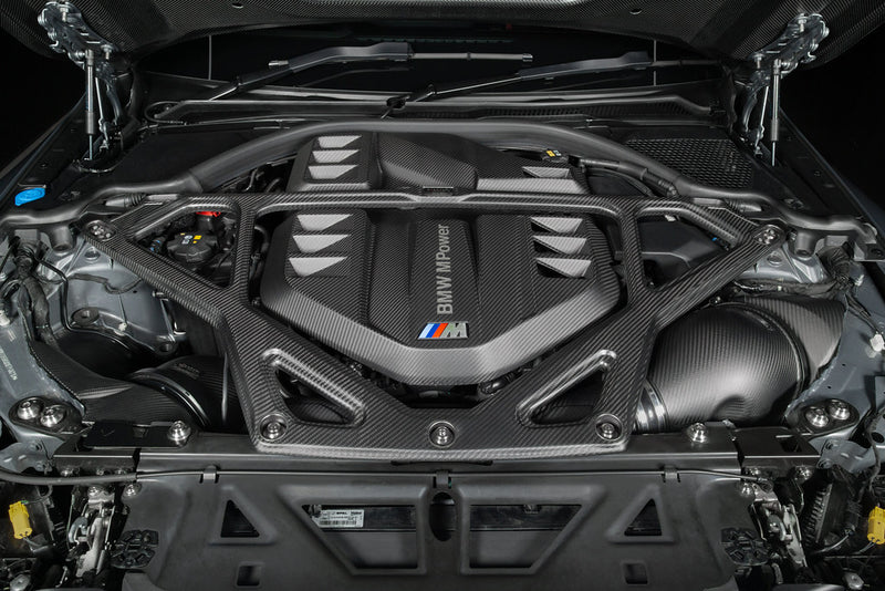 Laden Sie das Bild in Galerie -Viewer, Eventuri Carbon Domstrebe / Carbon Strut Brace für BMW M3 G80/G81 & M4 G82/G83 S58 Motor