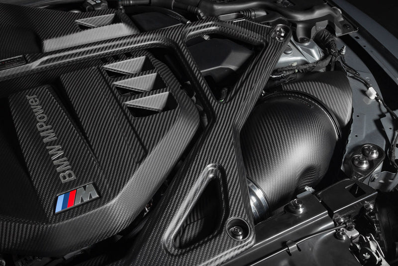 Laden Sie das Bild in Galerie -Viewer, Eventuri Carbon Domstrebe / Carbon Strut Brace für BMW M3 G80/G81 & M4 G82/G83 S58 Motor