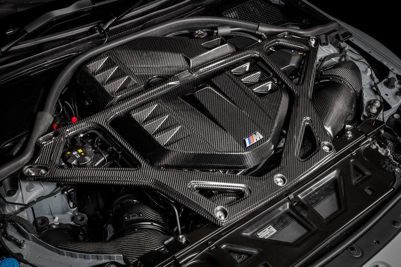 Laden Sie das Bild in Galerie -Viewer, Eventuri Carbon Domstrebe / Carbon Strut Brace für BMW M3 G80/G81 & M4 G82/G83 S58 Motor