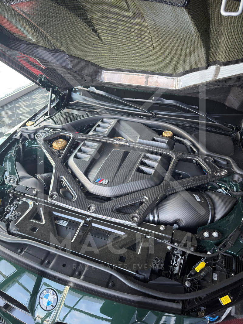 Laden Sie das Bild in Galerie -Viewer, (2.Wahl) Eventuri Carbon Domstrebe glanz / Carbon Strut Brace für BMW M2 G87 / M3 G80/G81 & M4 G82/G83 S58 Motor - EVE-S58-CF-STR