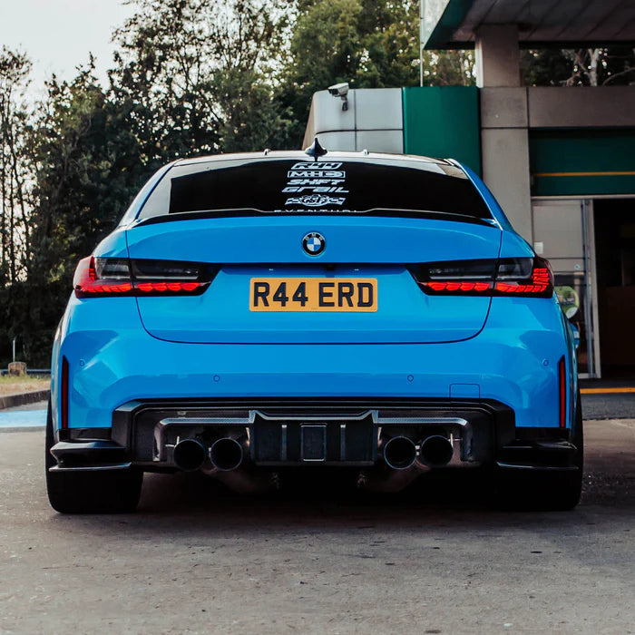 Laden Sie das Bild in Galerie -Viewer, R44/MHC+ Carbon Rear Side Splitter / Heck Seiten Flaps Diffusor für BMW M3 G80/G81