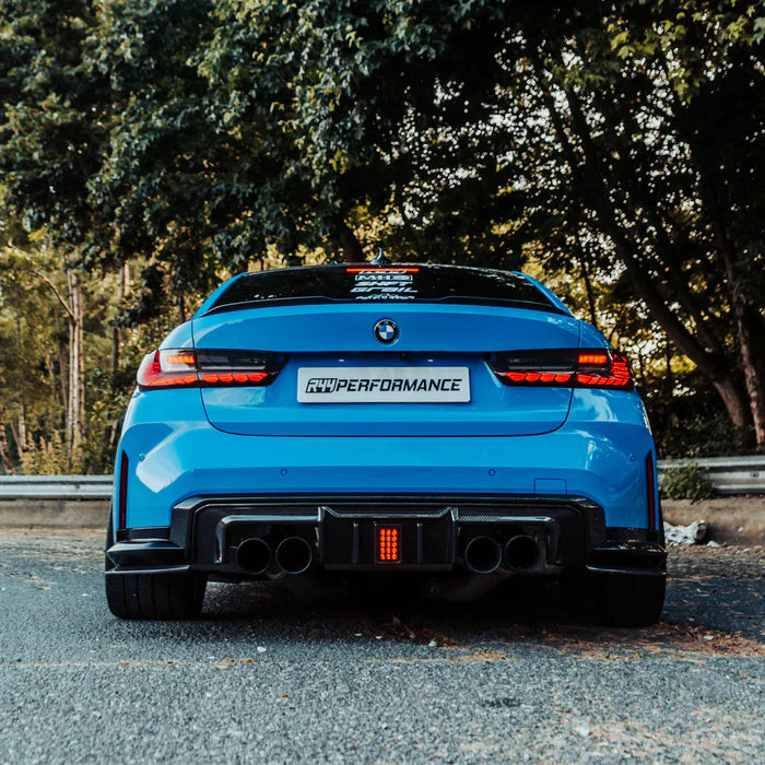 Laden Sie das Bild in Galerie -Viewer, R44/MHC+ Carbon Rear Side Splitter / Heck Seiten Flaps Diffusor für BMW M3 G80/G81