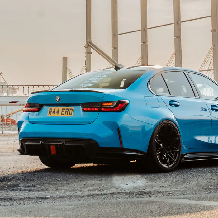 Laden Sie das Bild in Galerie -Viewer, R44/MHC+ Carbon Rear Side Splitter / Heck Seiten Flaps Diffusor für BMW M3 G80/G81